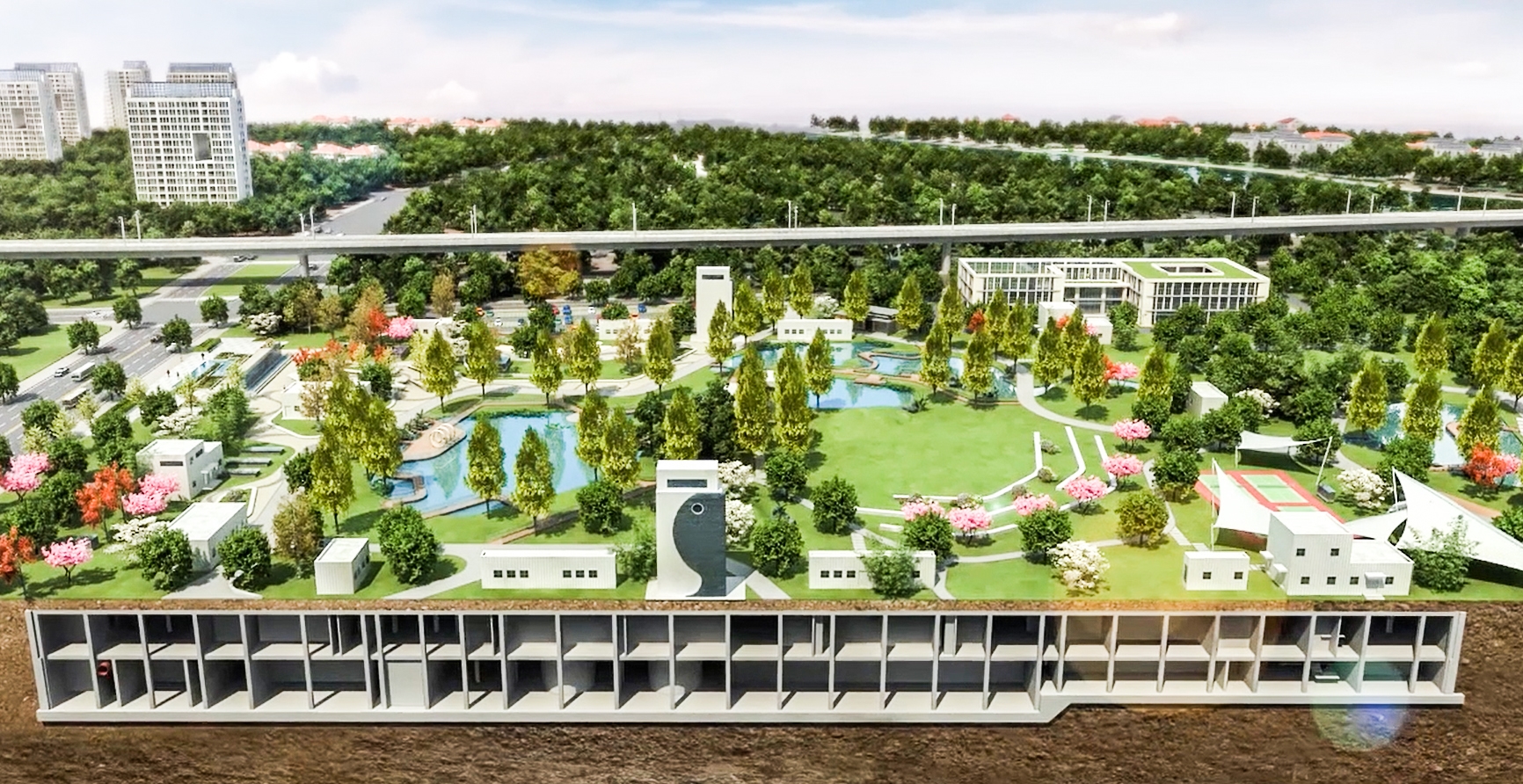 湖北首個(gè)全埋式地下污水處理廠開建:地下處理污水 地上打造公園